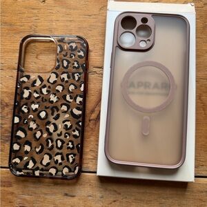 Apple Leopard Print and Metallic Rose Phone Case Set